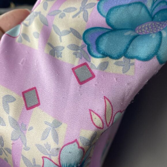 Vintage Christian Dior Floral Robe Medium Petite Lavender Cottage-core NO BELT - Picture 10 of 15